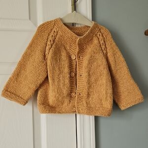 Alpaca Wool Blend Yellow Cardigan